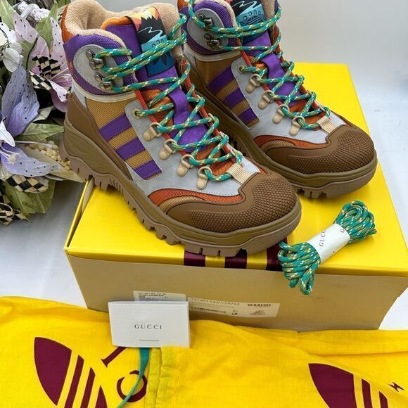 Men’s Gucci X Adidas Lace up boots size 8.5 made in Italy - Picture 3 of 10